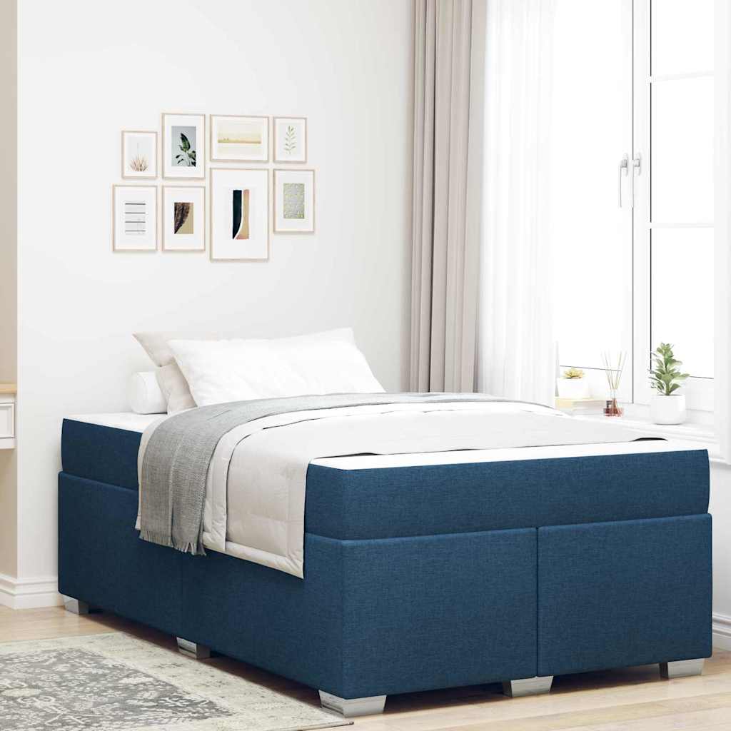 Struttura del letto con materasso Blu 120 x 190 cm Tessuto