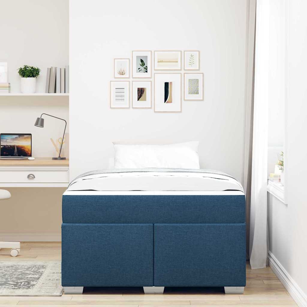 Struttura del letto con materasso Blu 120 x 190 cm Tessuto | homemem39