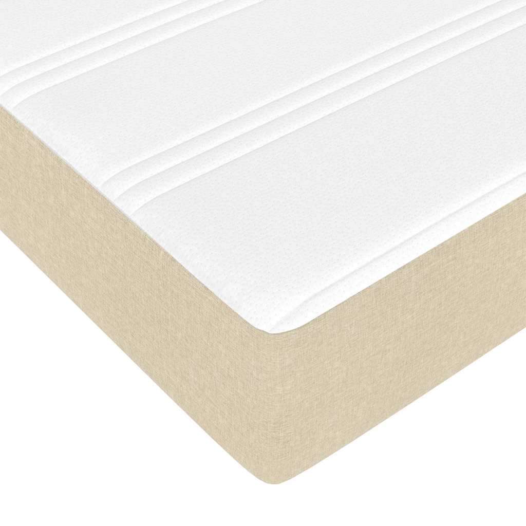 Struttura del letto con materasso Crema 120 x 200 cm Tessuto | homemem39
