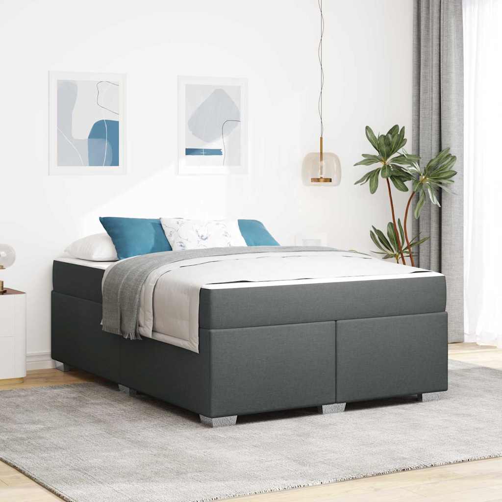 Struttura del letto Grigio scuro 160 x 200 cm Tessuto | homemem39