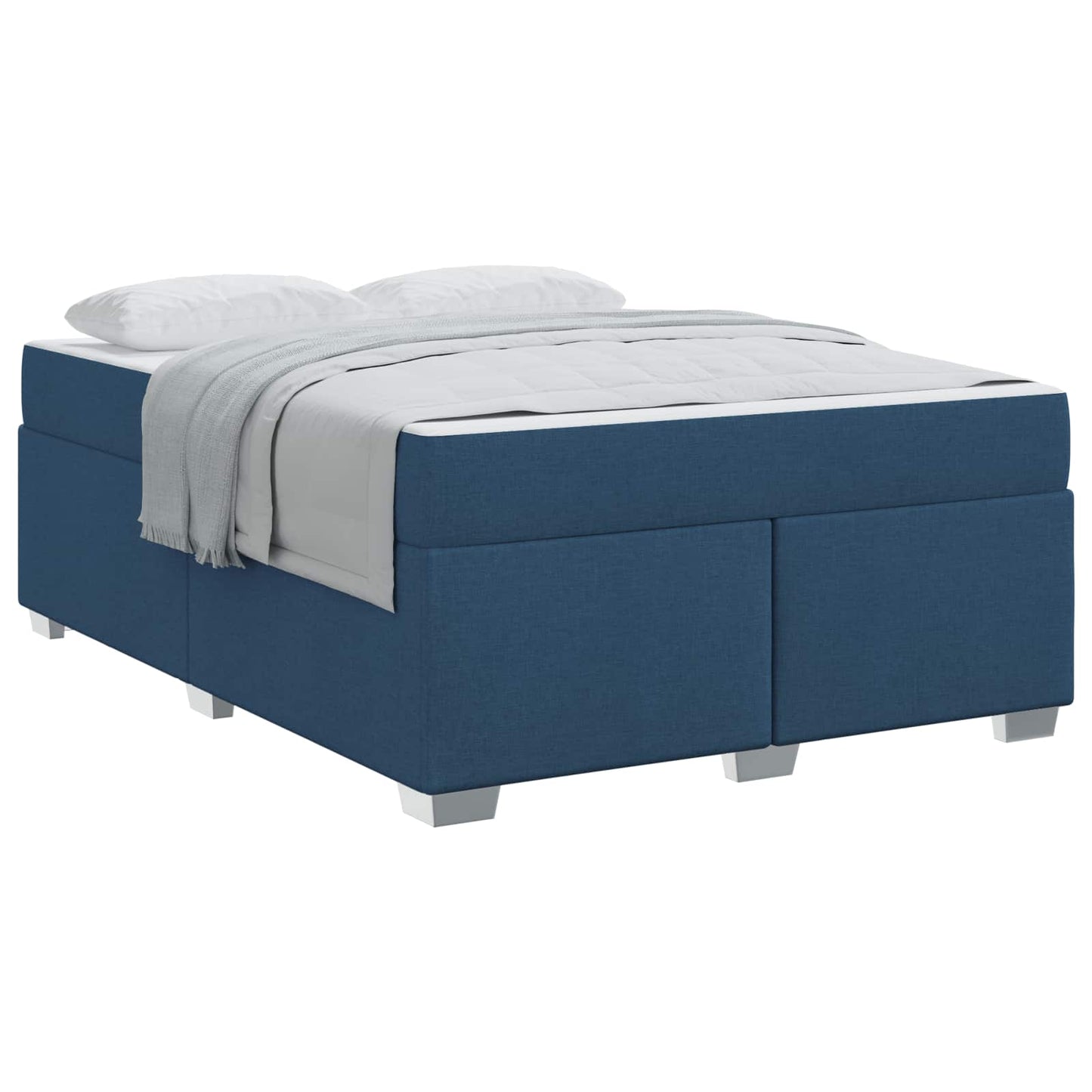 Struttura del letto con materasso Blu 160 x 200 cm Tessuto | homemem39
