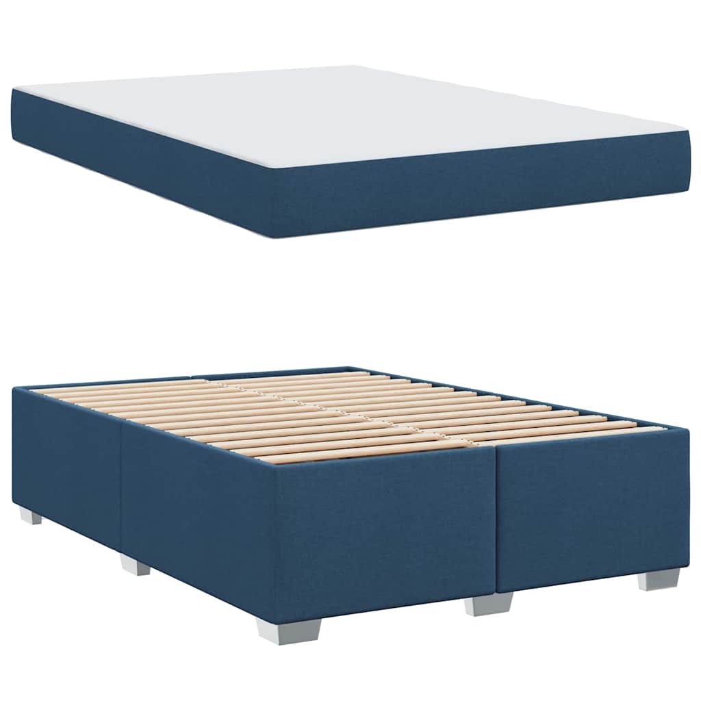 Struttura del letto con materasso Blu 160 x 200 cm Tessuto | homemem39