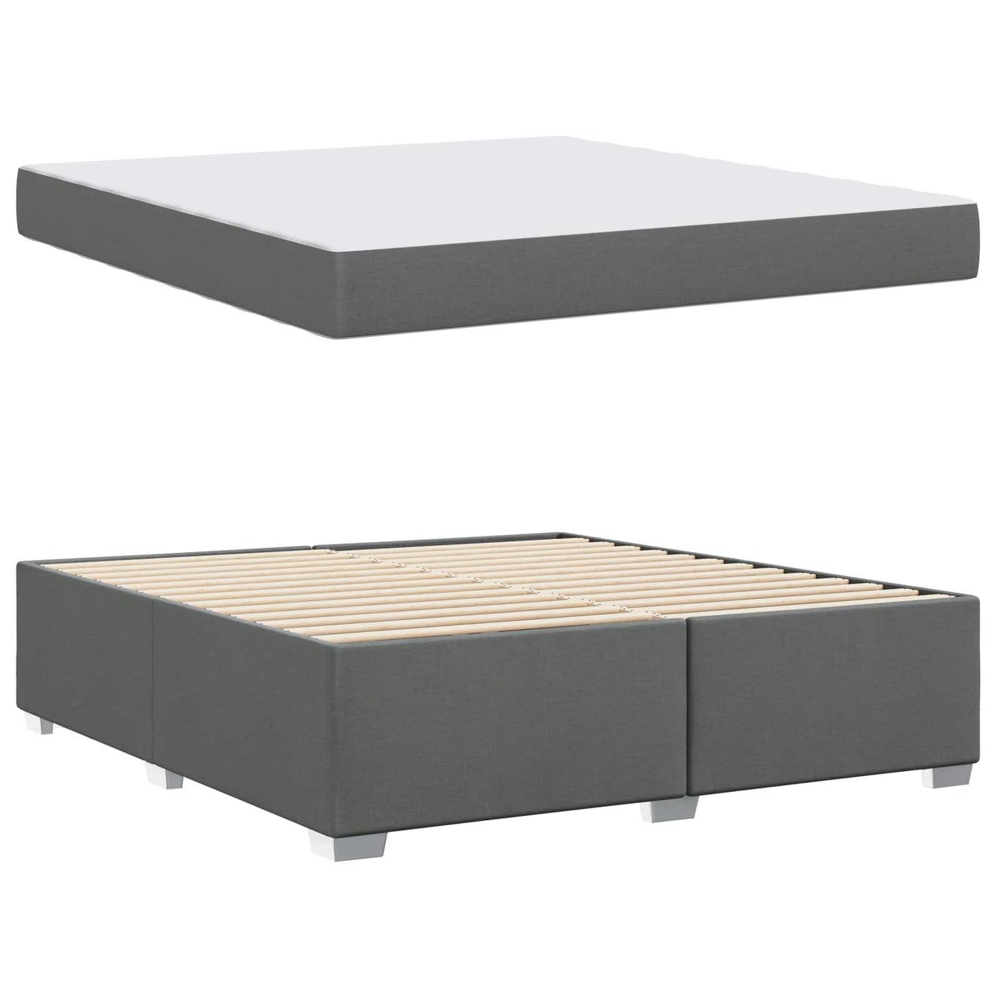 Struttura del letto Grigio scuro 180 x 200 cm Tessuto | homemem39