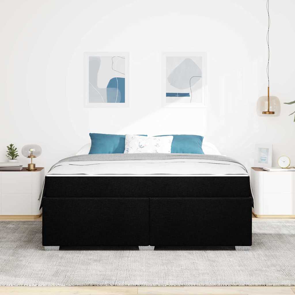 Struttura del letto con materasso Nero 180 x 200 cm Tessuto | homemem39
