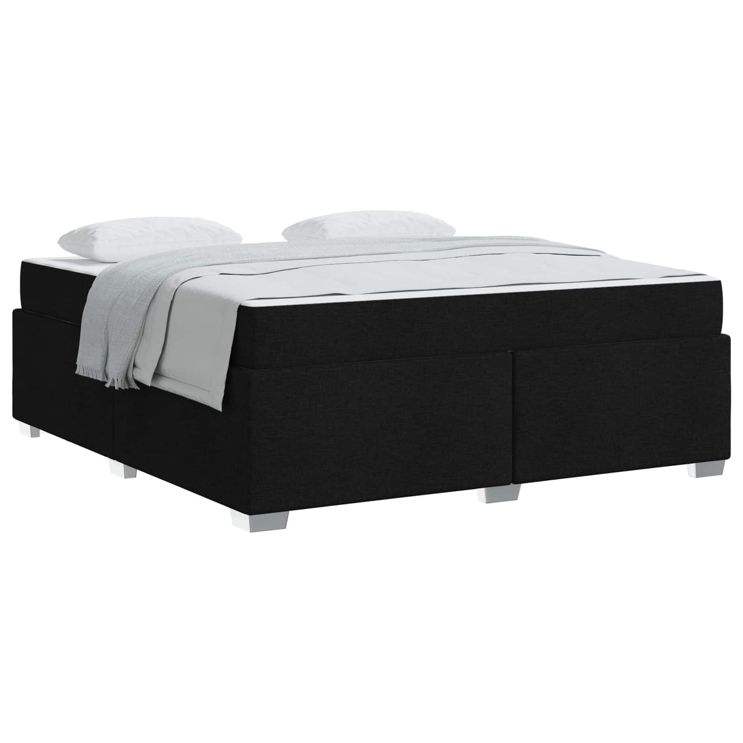 Struttura del letto con materasso Nero 180 x 200 cm Tessuto | homemem39