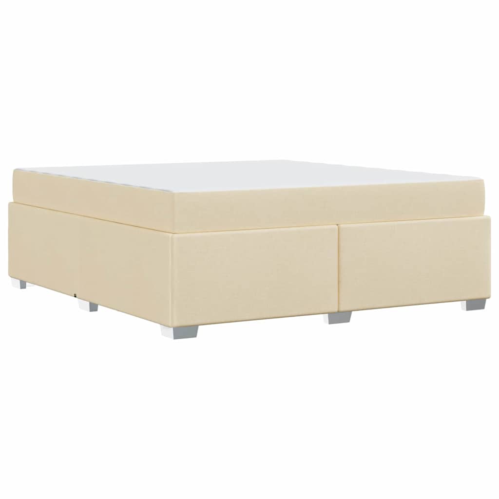 Struttura del letto con materasso Crema 180 x 200 cm Tessuto