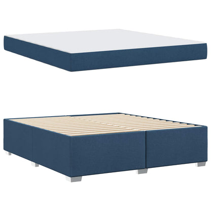 Struttura del letto con materasso Blu 180 x 200 cm Tessuto | homemem39