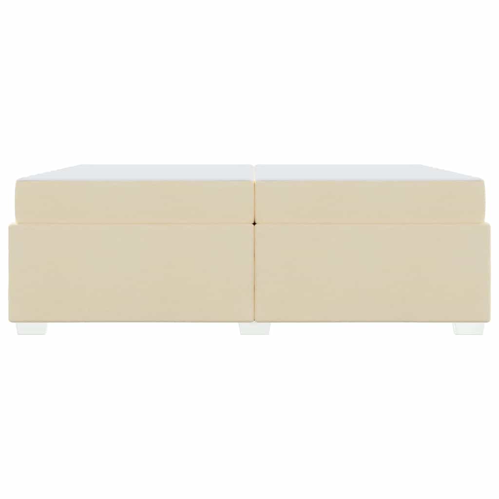 Struttura del letto con materasso Crema 200 x 200 cm Tessuto