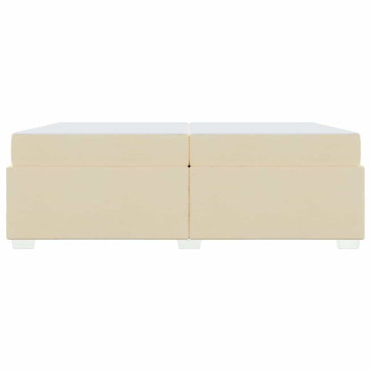 Struttura del letto con materasso Crema 200 x 200 cm Tessuto