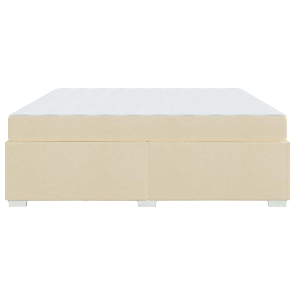 Struttura del letto con materasso Crema 200 x 200 cm Tessuto