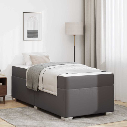 Struttura del letto con materasso Grigio 80 x 200 cm Tessuto