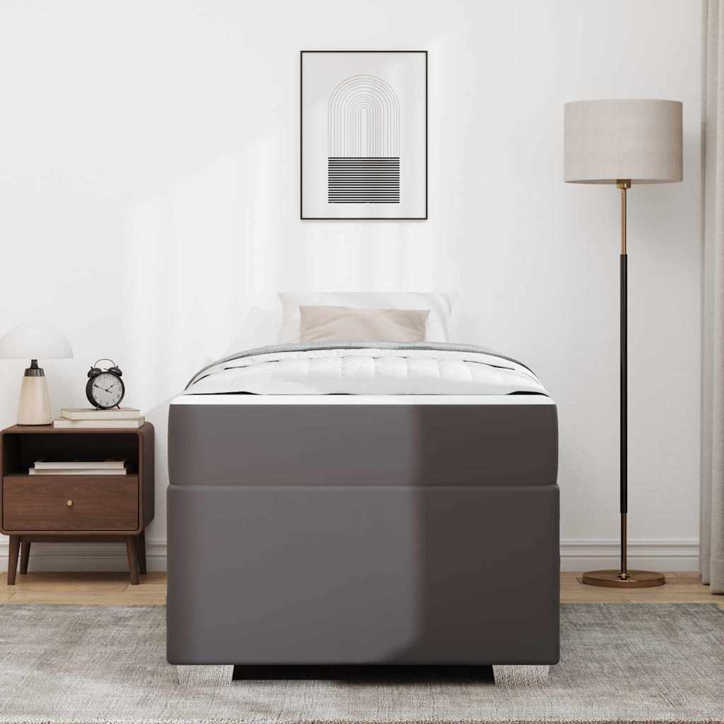 Struttura del letto con materasso Grigio 90 x 200 cm Tessuto