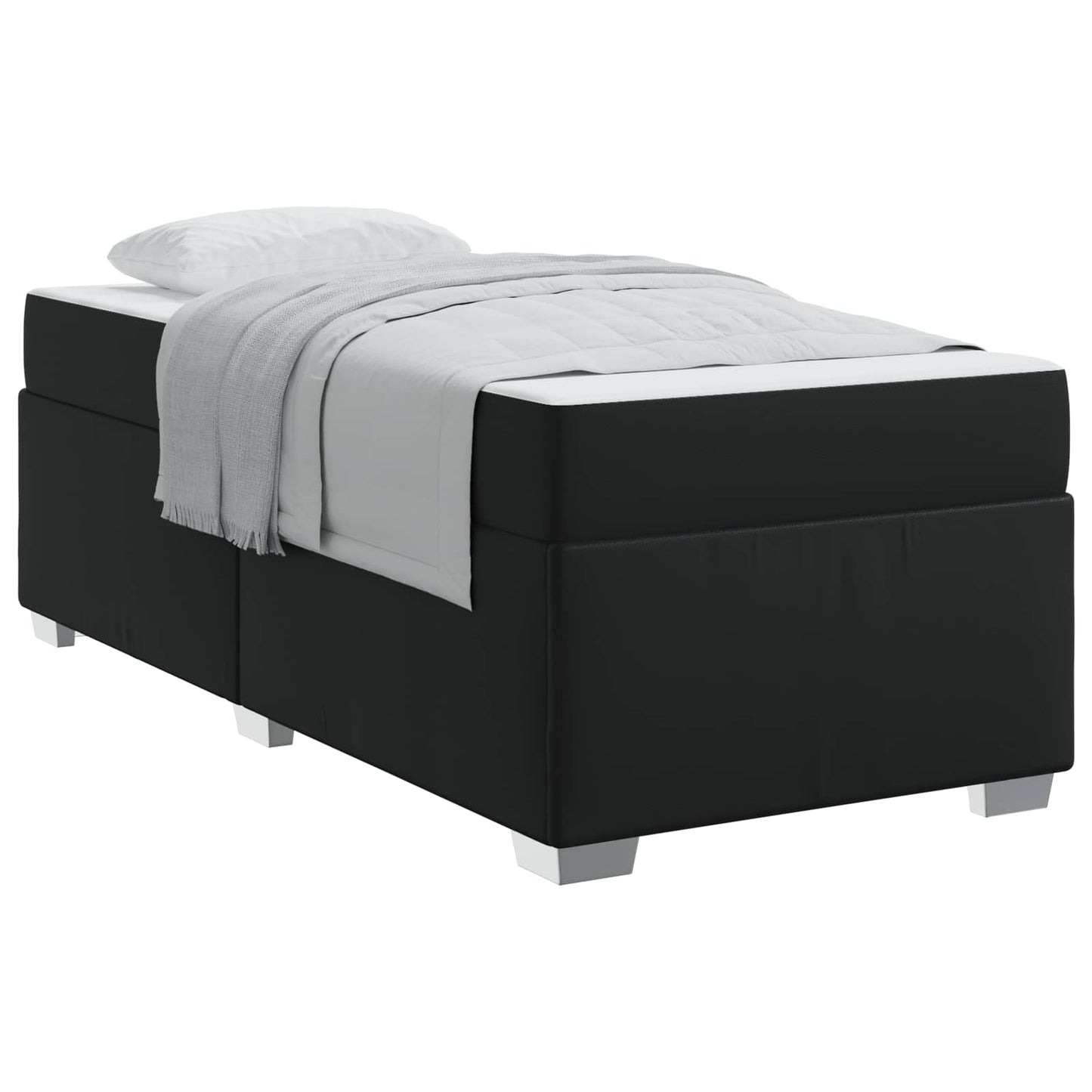 Struttura del letto con materasso Nero 100 x 200 cm Tessuto | homemem39