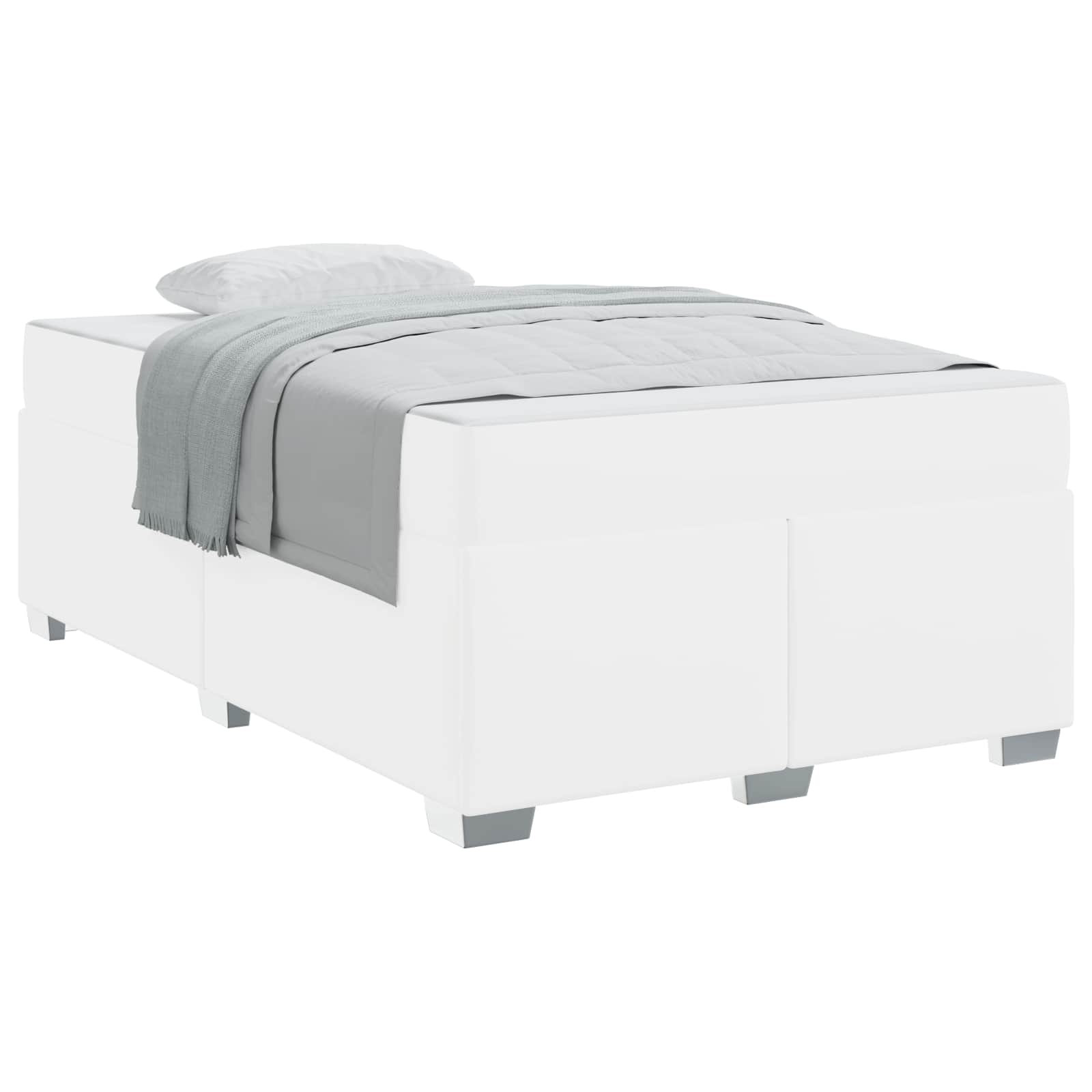 Struttura del letto con materasso Bianco 120 x 190 cm Tessuto | homemem39