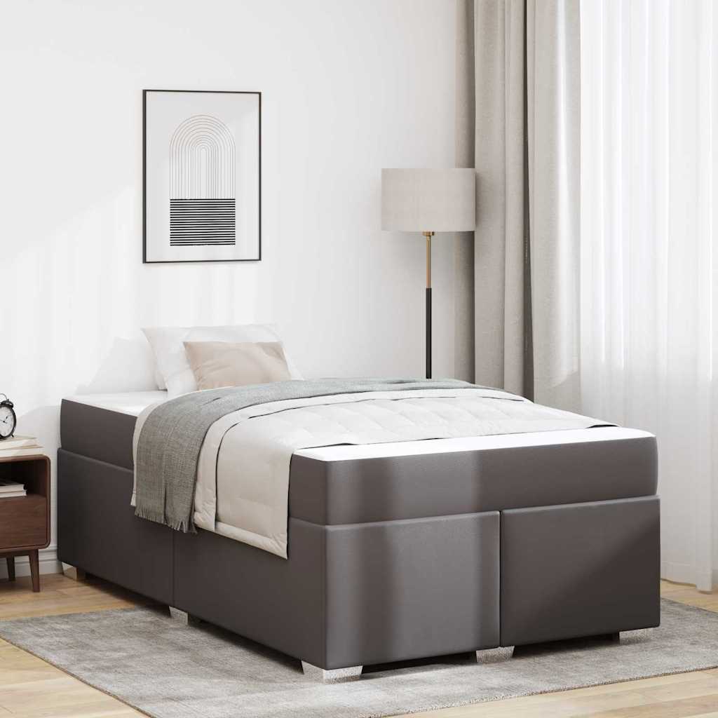 Struttura del letto con materasso Grigio 120 x 190 cm Tessuto