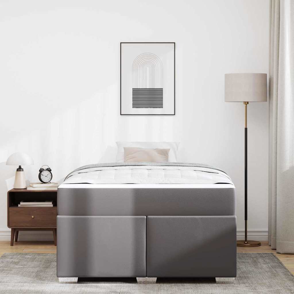 Struttura del letto con materasso Grigio 120 x 190 cm Tessuto