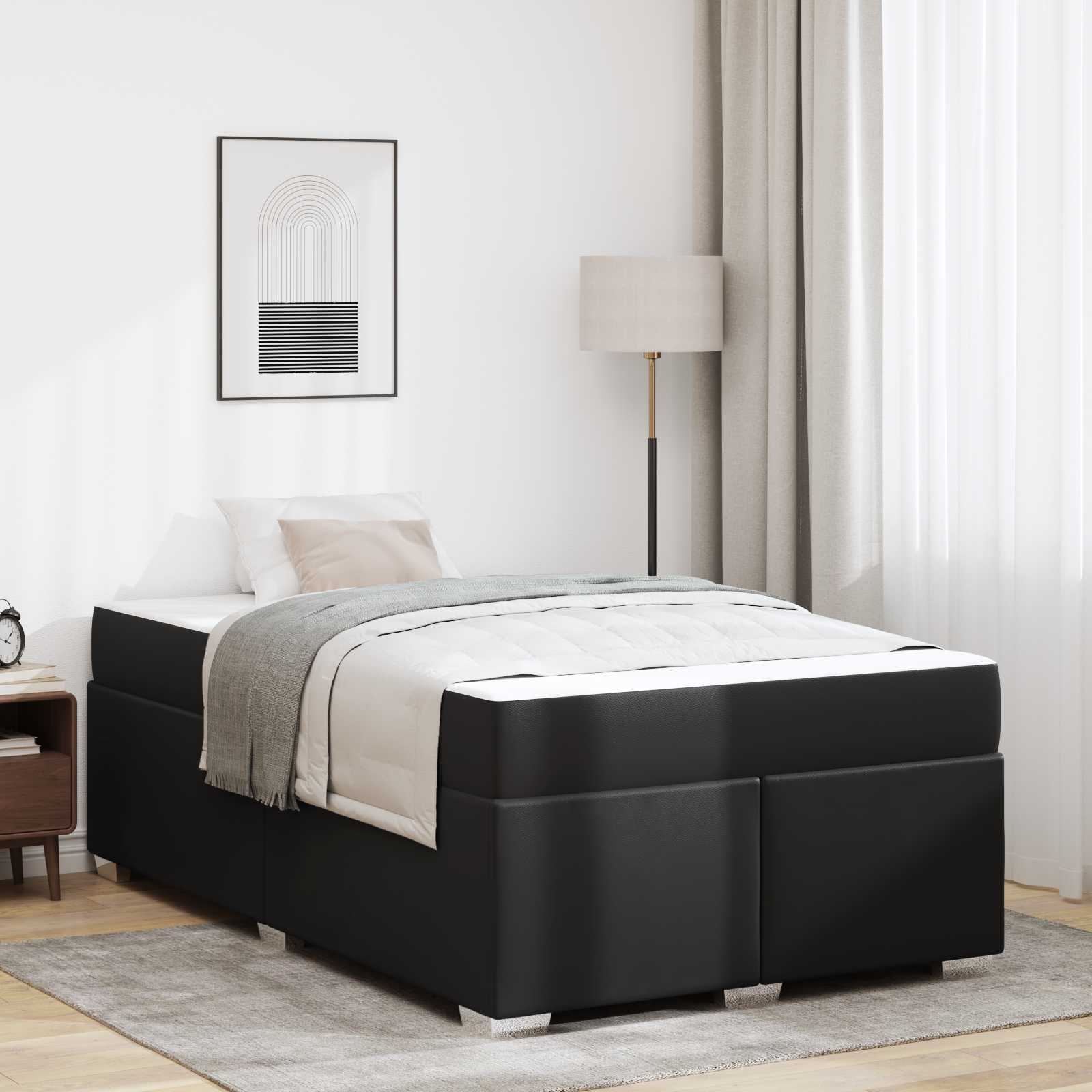 Struttura del letto con materasso Nero 120 x 200 cm Tessuto | homemem39