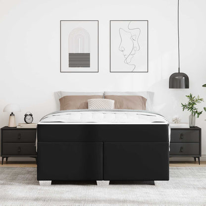 Struttura del letto con materasso Nero 160 x 200 cm Tessuto | homemem39