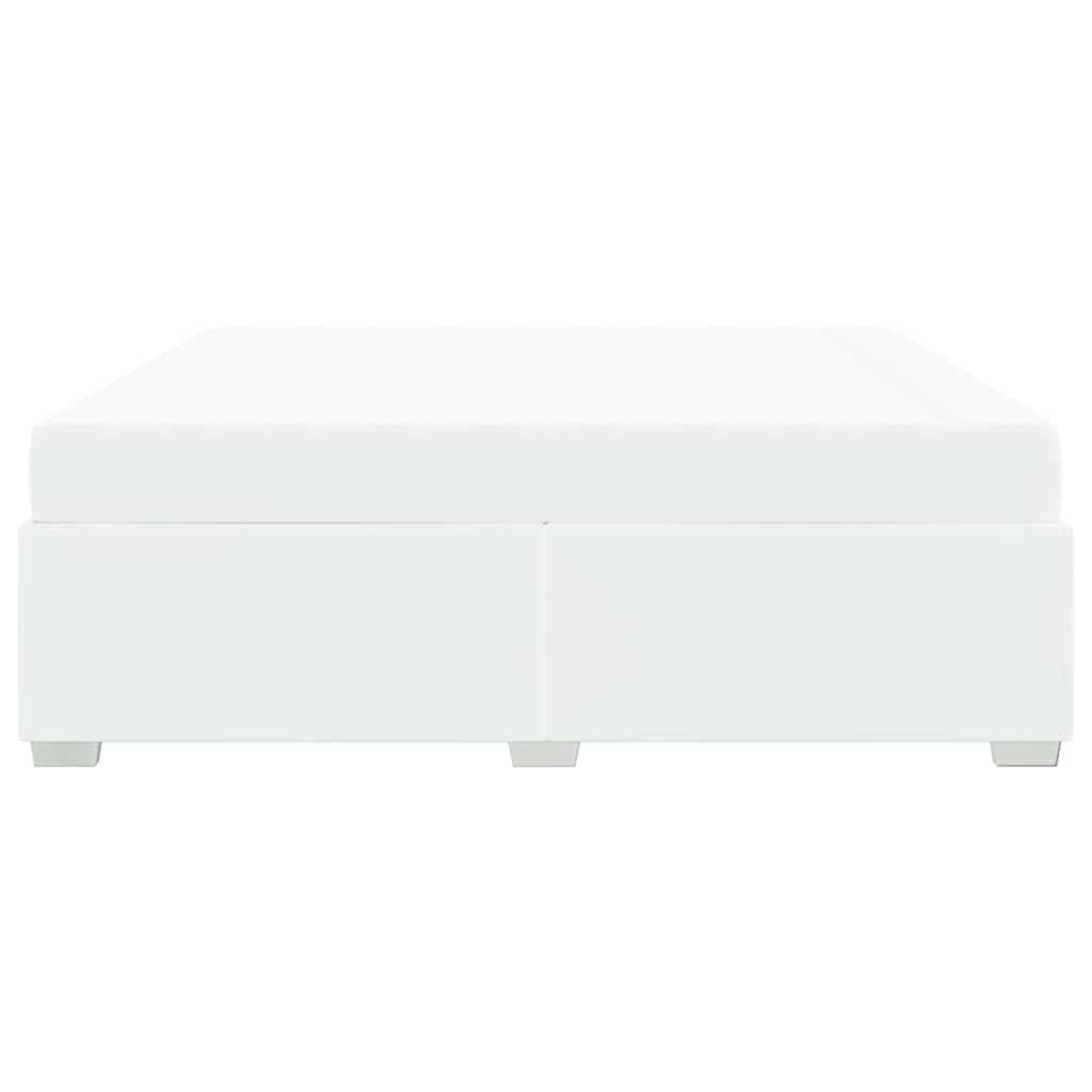 Struttura del letto con materasso Bianco 200 x 200 cm Tessuto