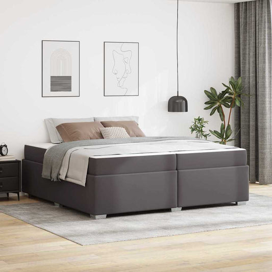 Struttura del letto con materasso Grigio 200 x 200 cm Tessuto | homemem39