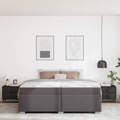 Struttura del letto con materasso Grigio 200 x 200 cm Tessuto | homemem39