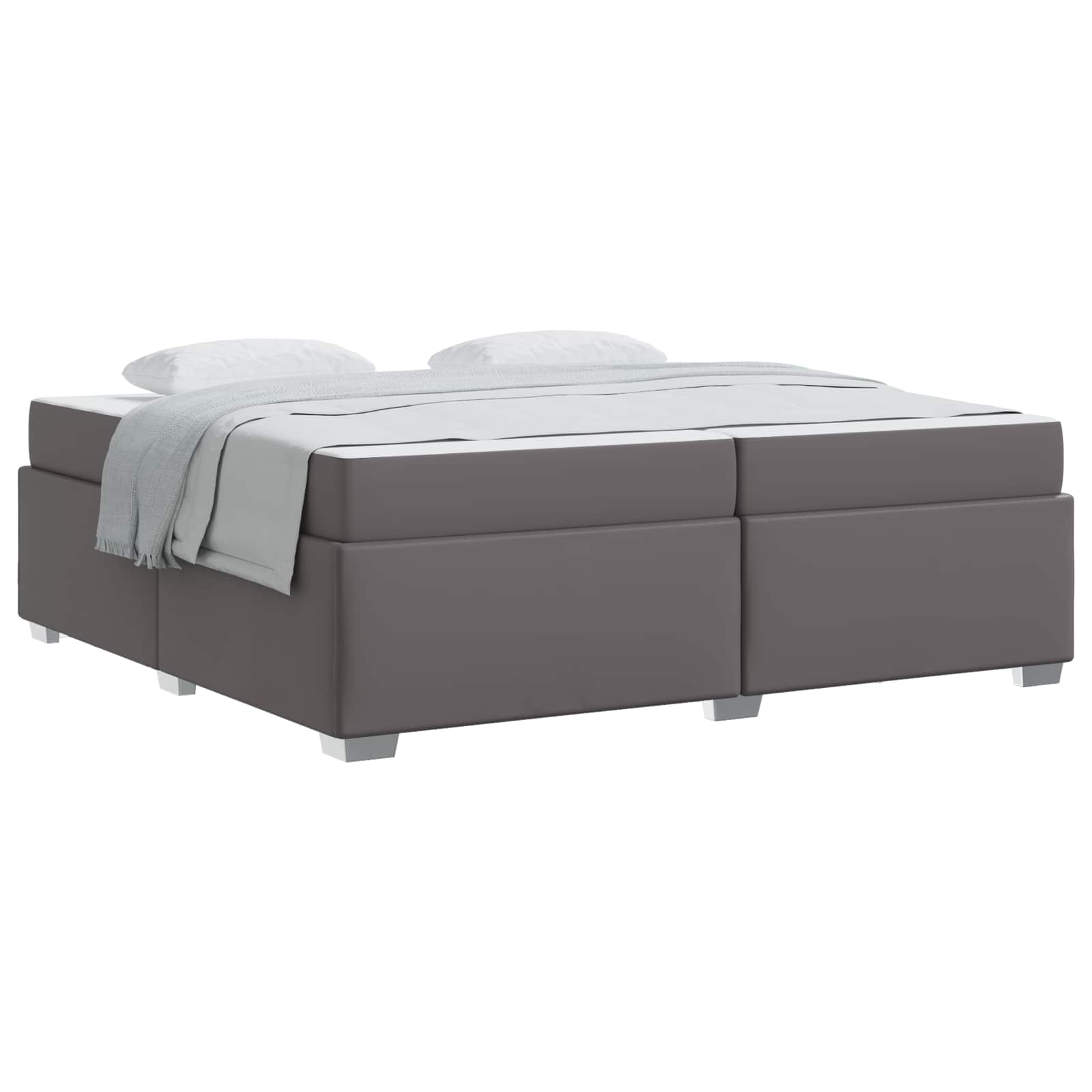 Struttura del letto con materasso Grigio 200 x 200 cm Tessuto | homemem39