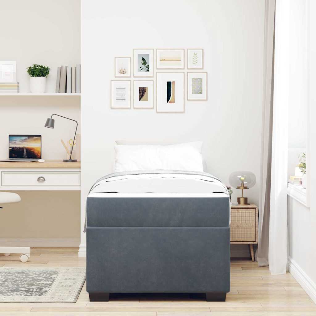 Struttura del letto Grigio scuro 80 x 200 cm Tessuto | homemem39