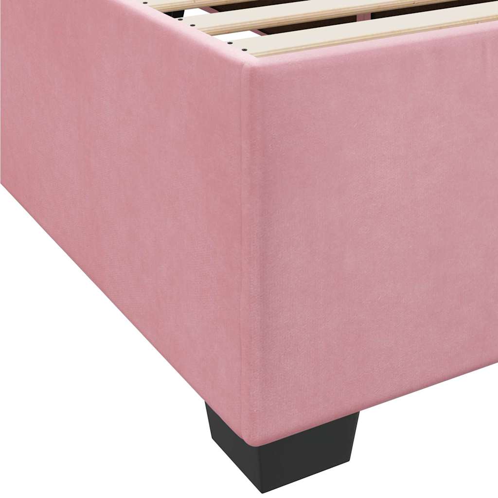 Struttura del letto con materasso Rosa 80 x 200 cm Tessuto | homemem39