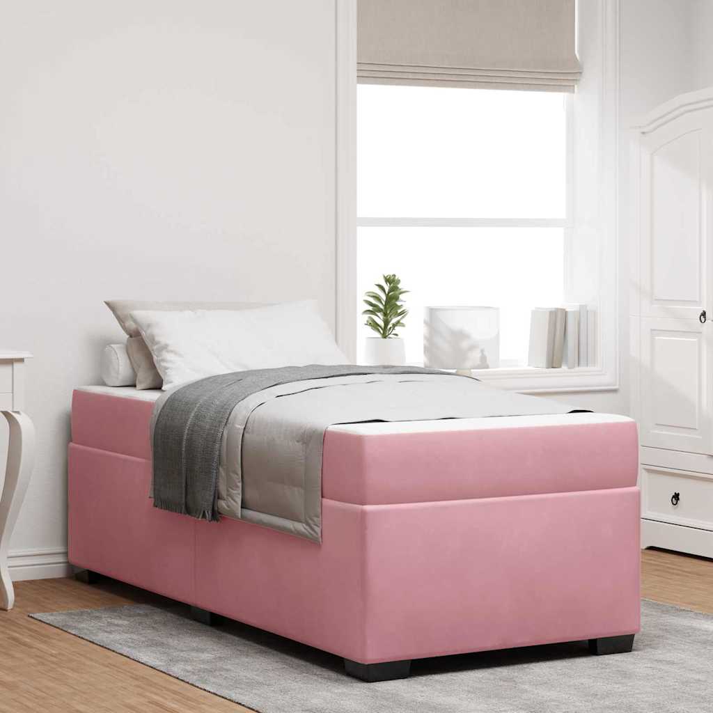 Struttura del letto con materasso Rosa 80 x 200 cm Tessuto | homemem39