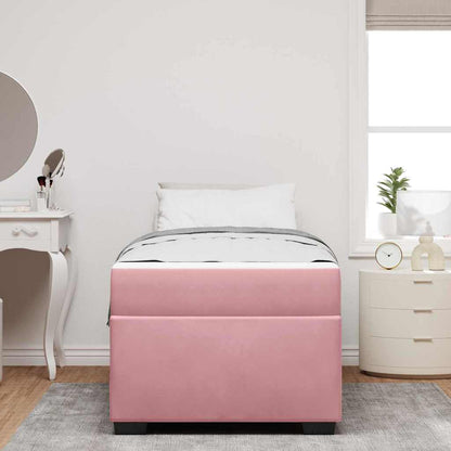 Struttura del letto con materasso Rosa 80 x 200 cm Tessuto | homemem39