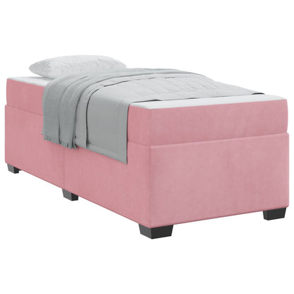 Struttura del letto con materasso Rosa 80 x 200 cm Tessuto | homemem39