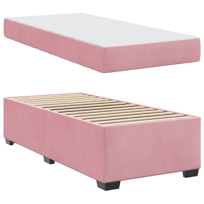 Struttura del letto con materasso Rosa 80 x 200 cm Tessuto | homemem39