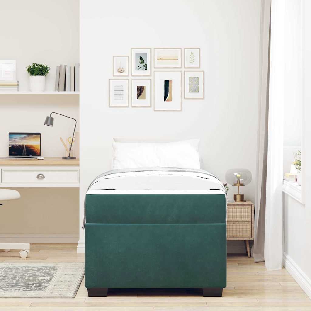 Struttura del letto Verde Scuro 100 x 200 cm Tessuto | homemem39