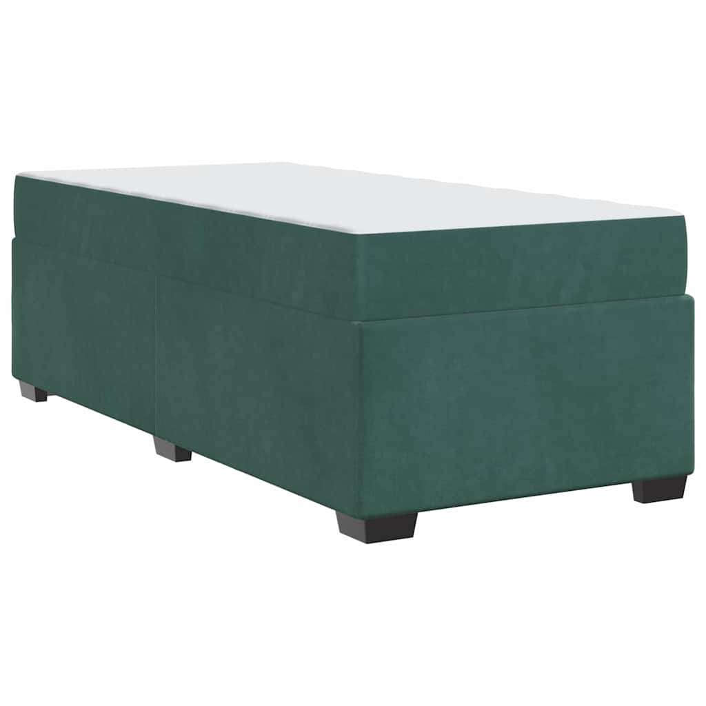 Struttura letto con materasso Verde scuro 100 x 200 cm Velluto