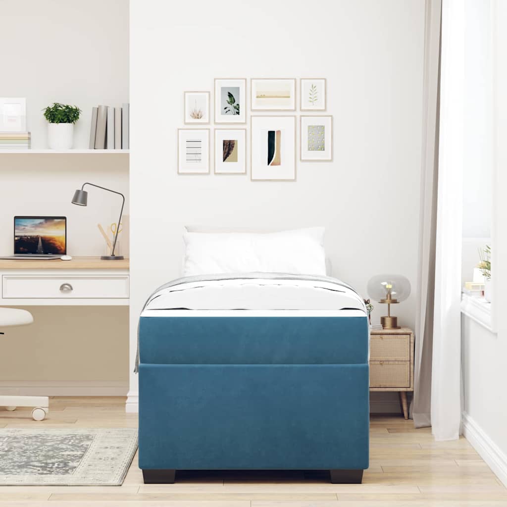 Struttura del letto Blu Scuro 100 x 200 cm Tessuto | homemem39