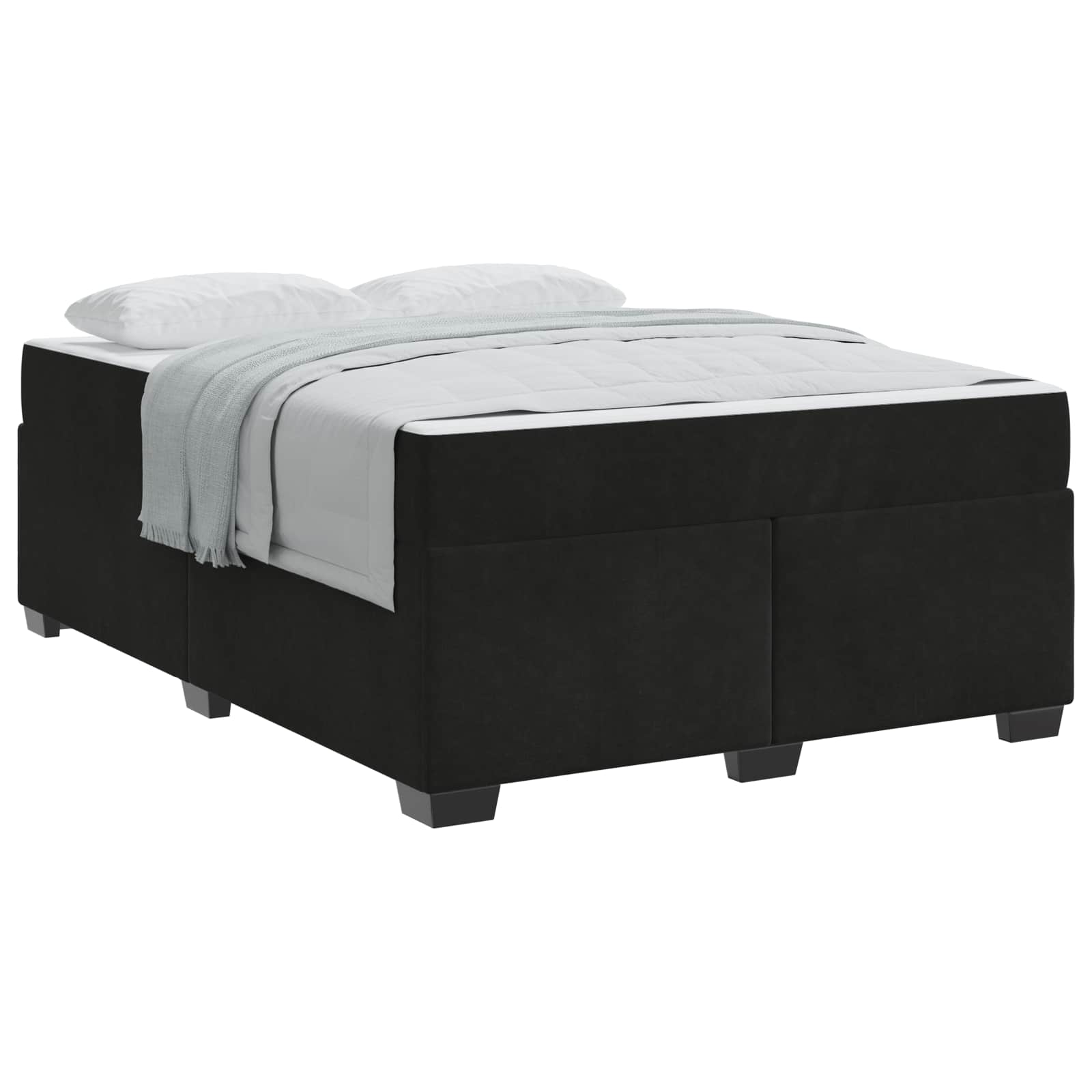 Struttura del letto con materasso Nero 140 x 200 cm Tessuto | homemem39