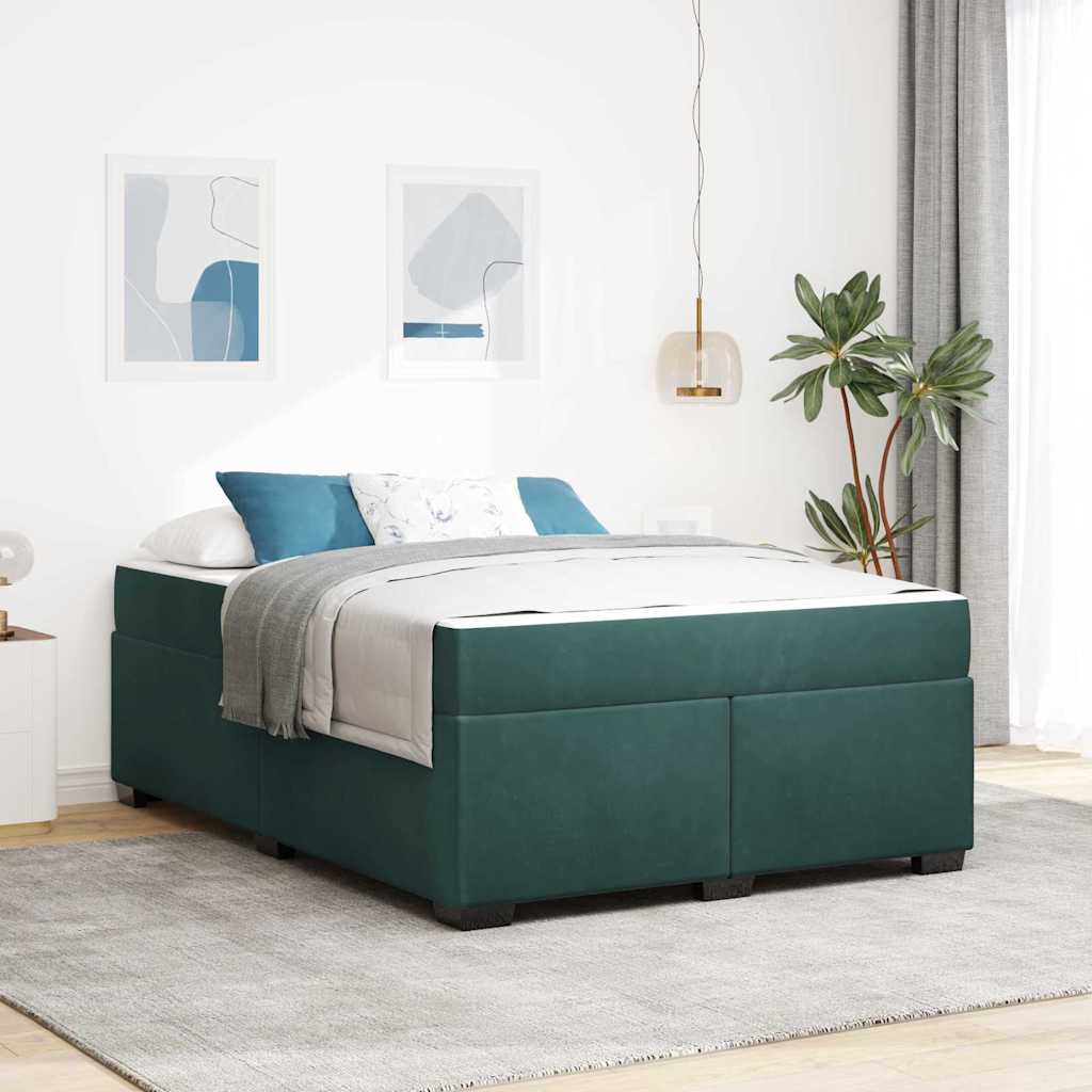 Struttura del letto Verde Scuro 140 x 200 cm Tessuto | homemem39