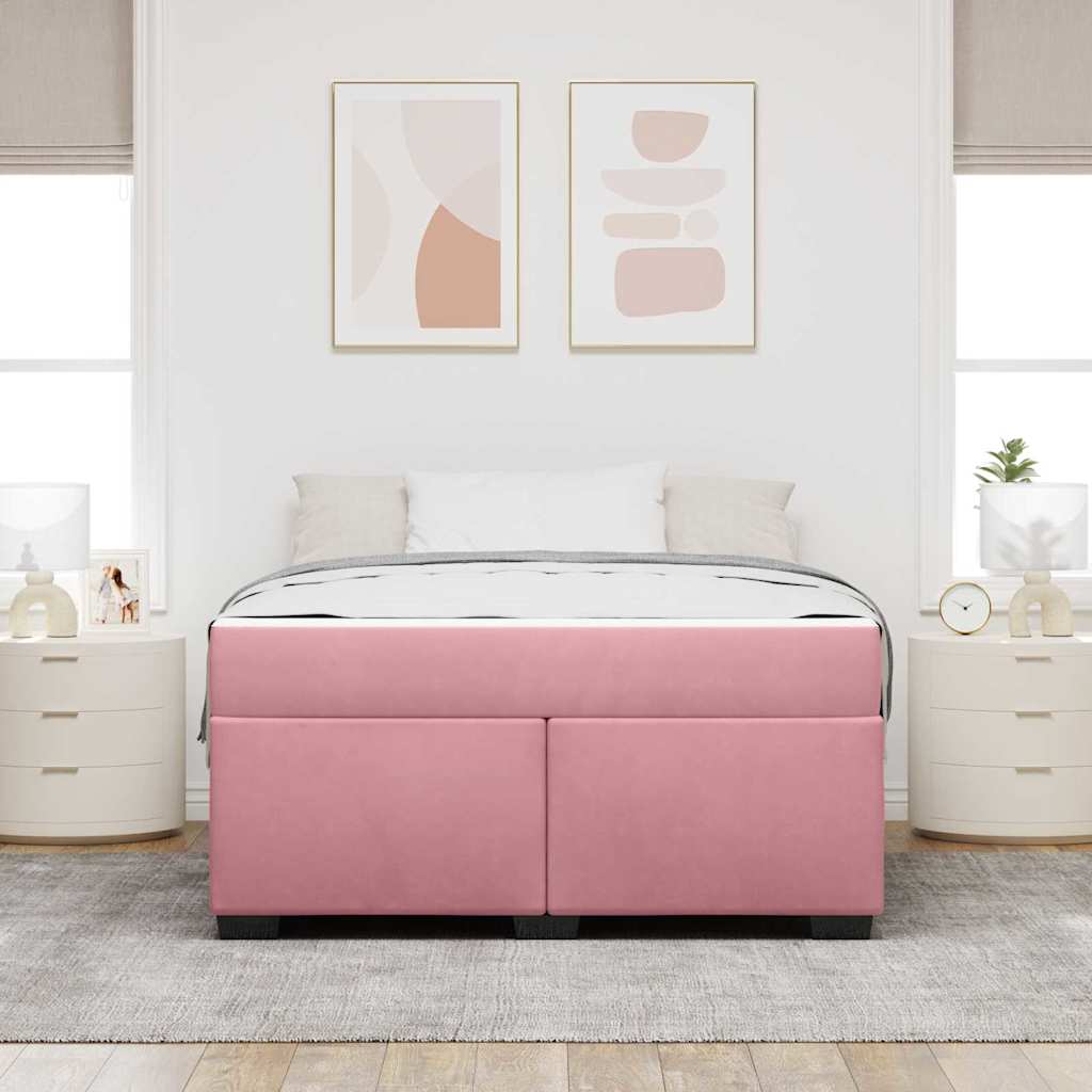 Struttura del letto con materasso Rosa 160 x 200 cm Tessuto