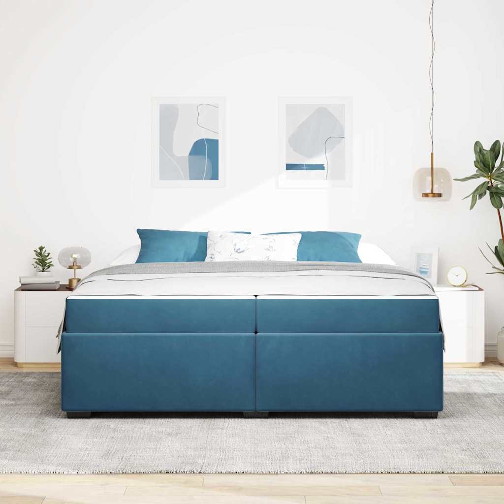 Struttura del letto Blu Scuro 200 x 200 cm Tessuto | homemem39