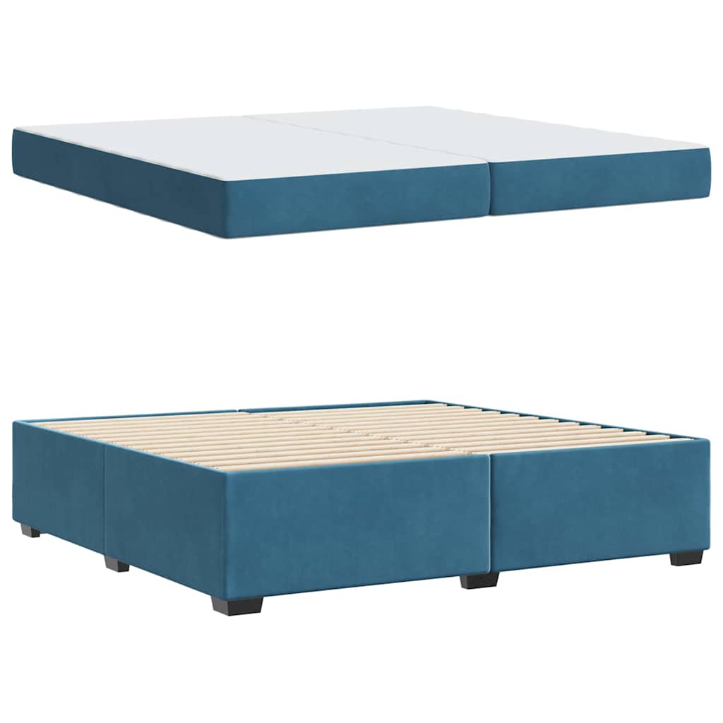 Struttura del letto Blu Scuro 200 x 200 cm Tessuto | homemem39