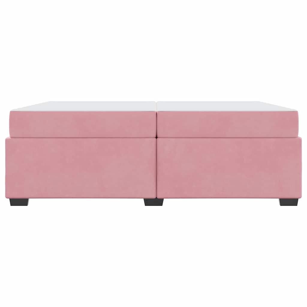 Struttura del letto con materasso Rosa 200 x 200 cm Tessuto