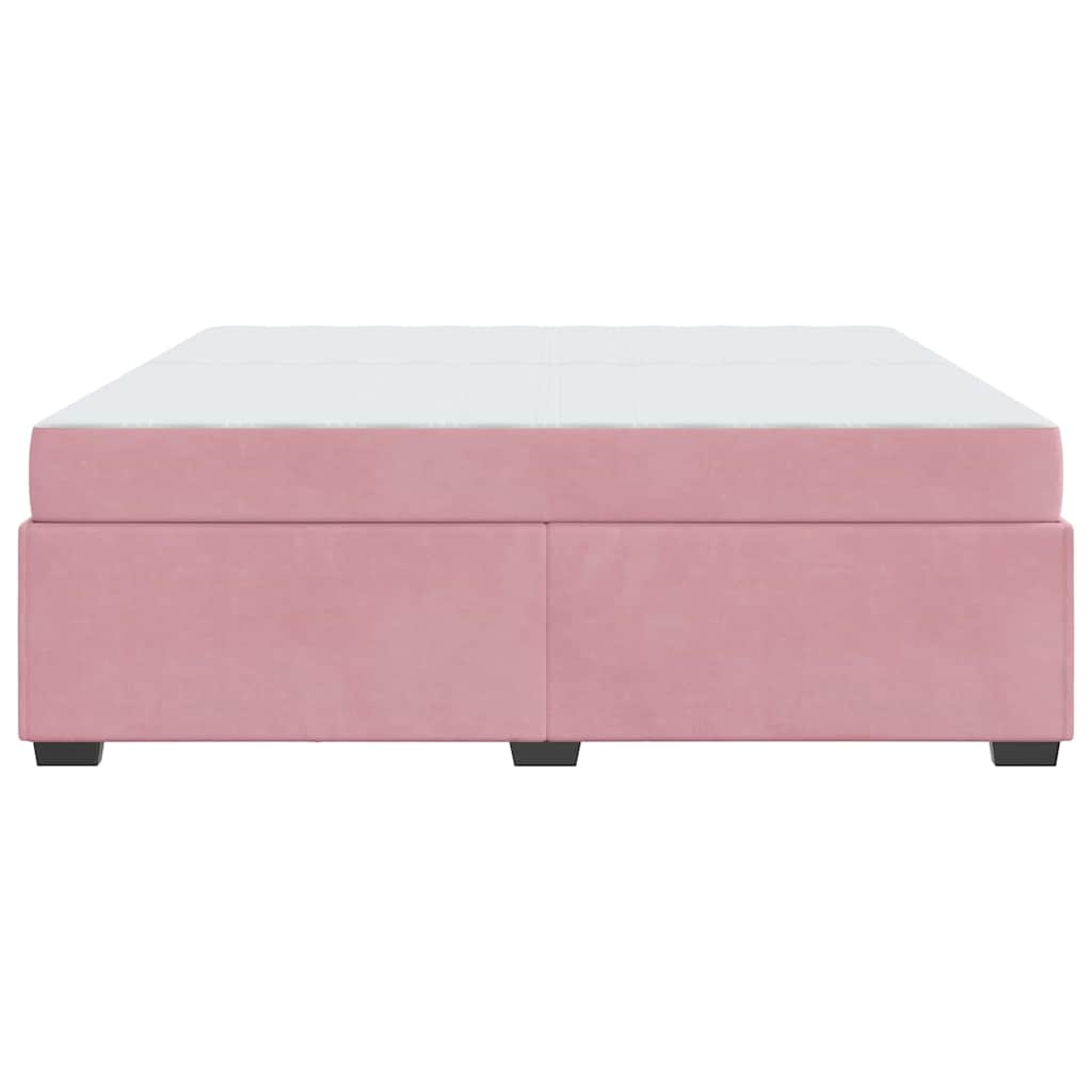 Struttura del letto con materasso Rosa 200 x 200 cm Tessuto