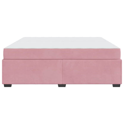 Struttura del letto con materasso Rosa 200 x 200 cm Tessuto