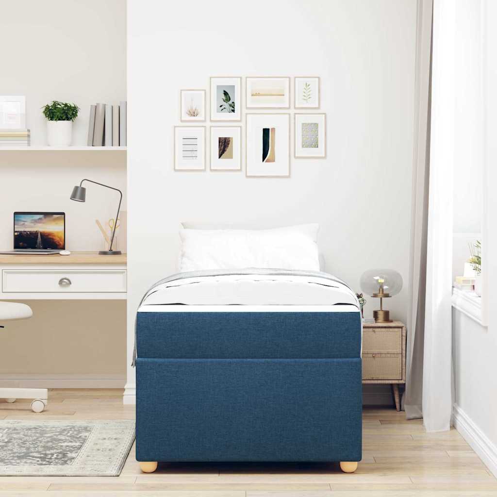 Struttura del letto con materasso Blu 80 x 200 cm Tessuto | homemem39