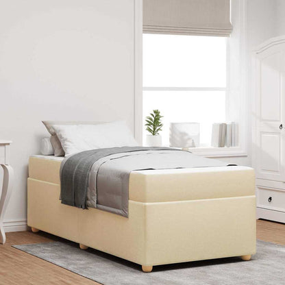 Struttura del letto con materasso Crema 90 x 190 cm Tessuto | homemem39