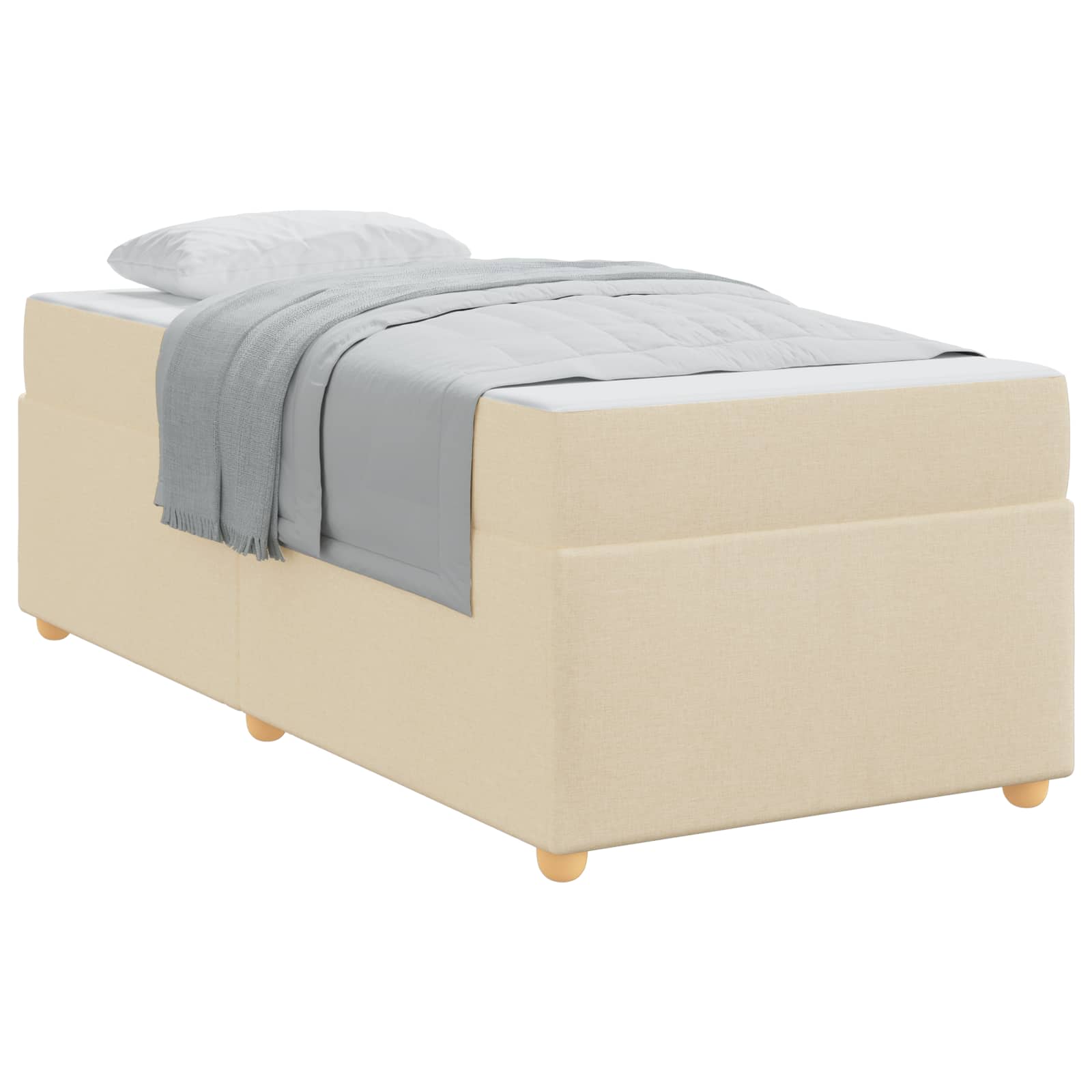 Struttura del letto con materasso Crema 90 x 190 cm Tessuto | homemem39