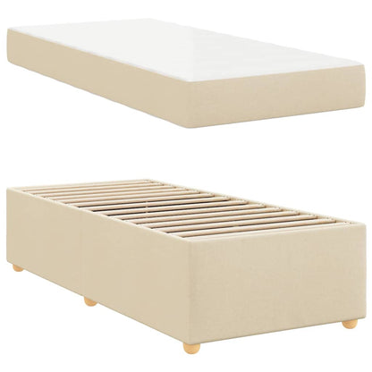 Struttura del letto con materasso Crema 90 x 190 cm Tessuto | homemem39