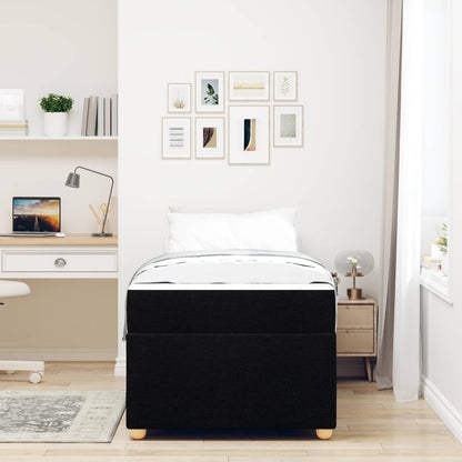 Struttura del letto con materasso Nero 100 x 200 cm Tessuto | homemem39