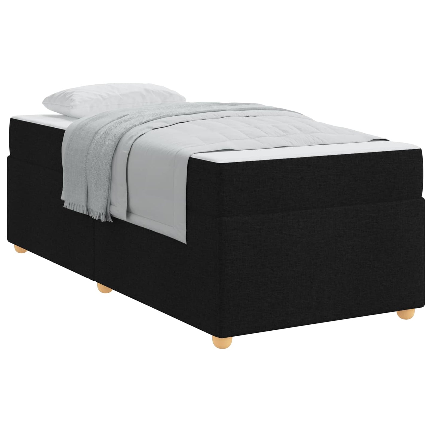 Struttura del letto con materasso Nero 100 x 200 cm Tessuto | homemem39