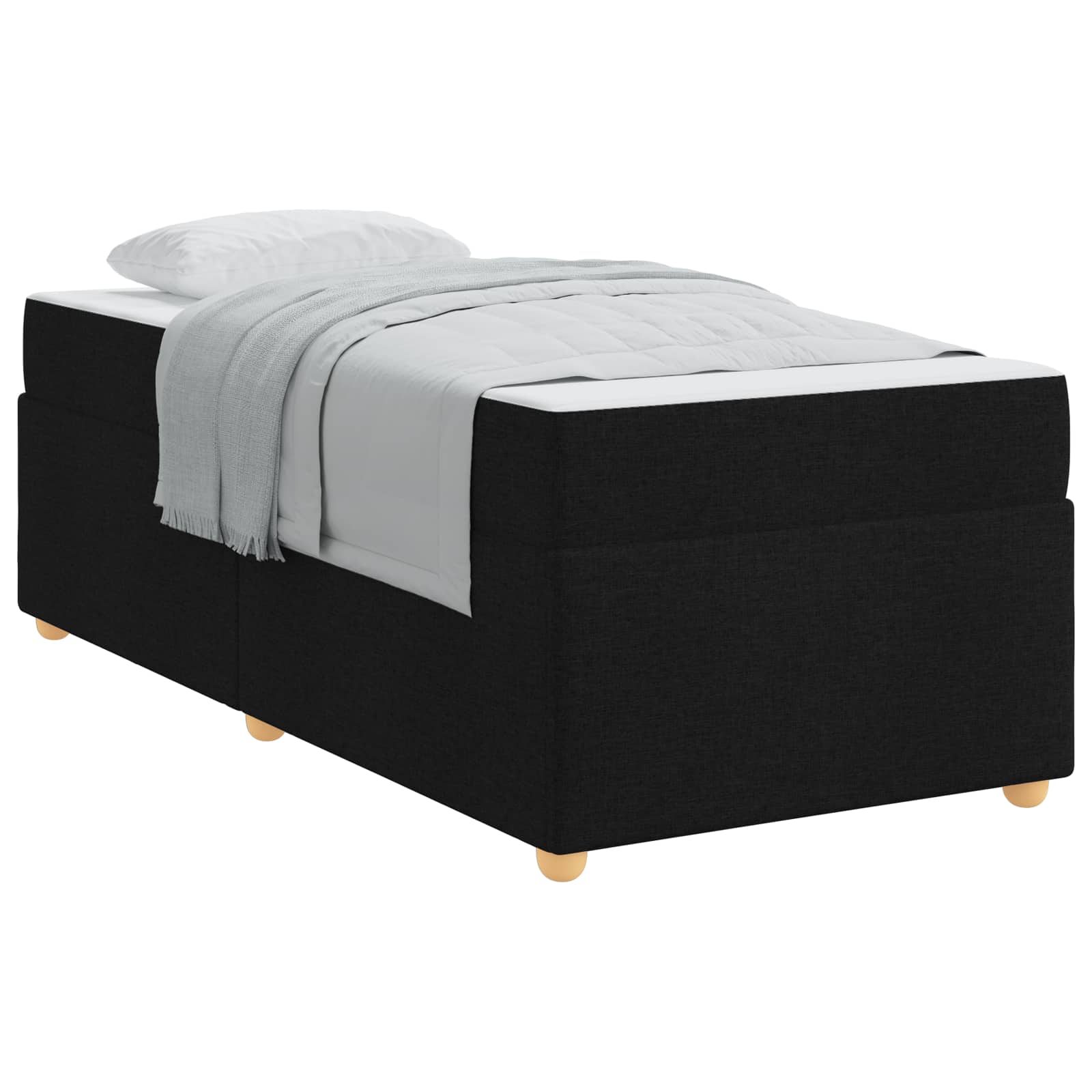 Struttura del letto con materasso Nero 100 x 200 cm Tessuto | homemem39